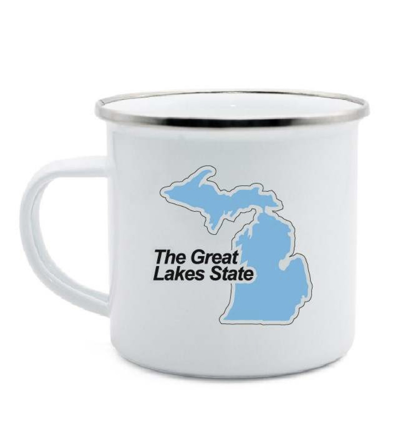 Great Lake State enamel camping mug